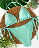 Mint Green Starfish Triangle Bikini Set